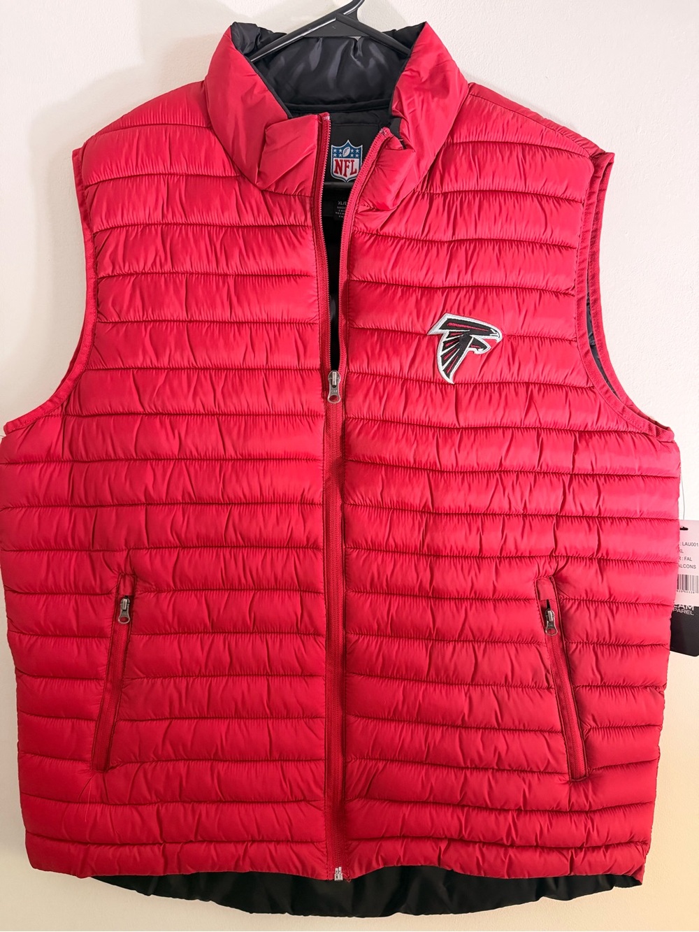 Atlanta Falcons NFL Red Puffer Vest Men’s XL NWT